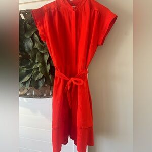 Calvin Klein Scarlet High Low Dress